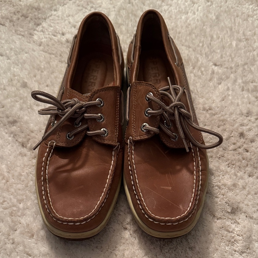 Sperry Tan Leather Boat Shoes